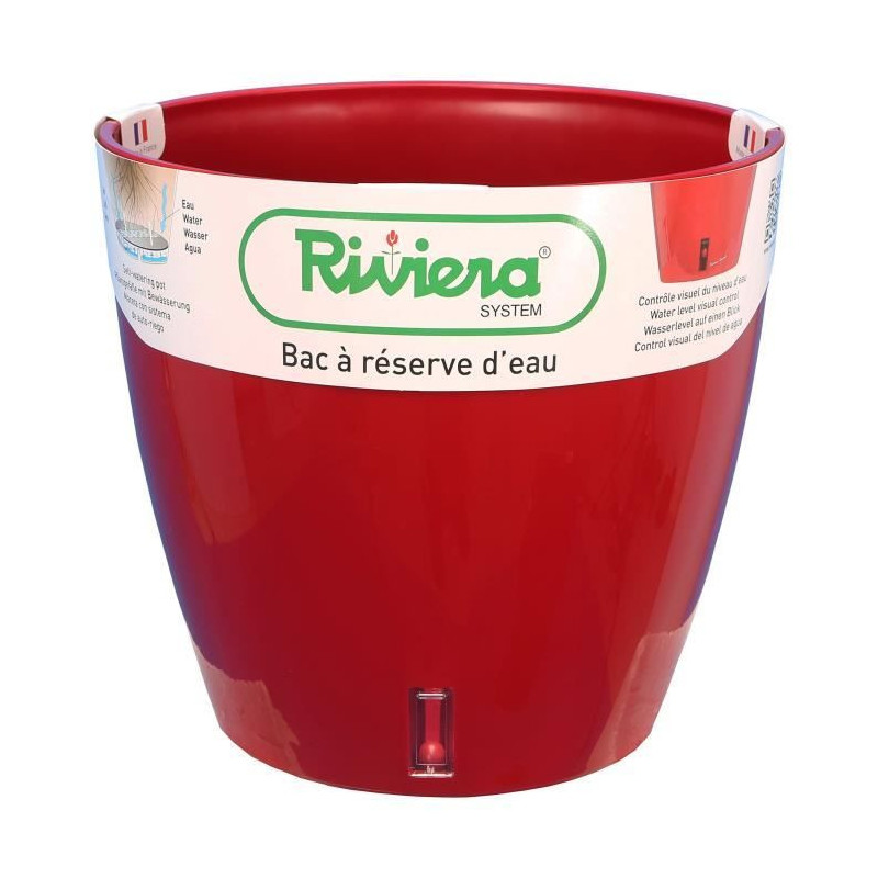RIVIERA Tank with water reserve - Round - Ø 36 x H 33 cm - Red