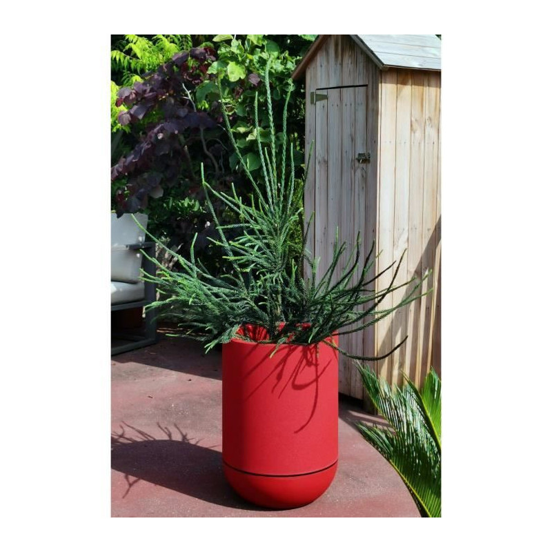 RIVIERA - Tulip flower pot - granite D40 - red