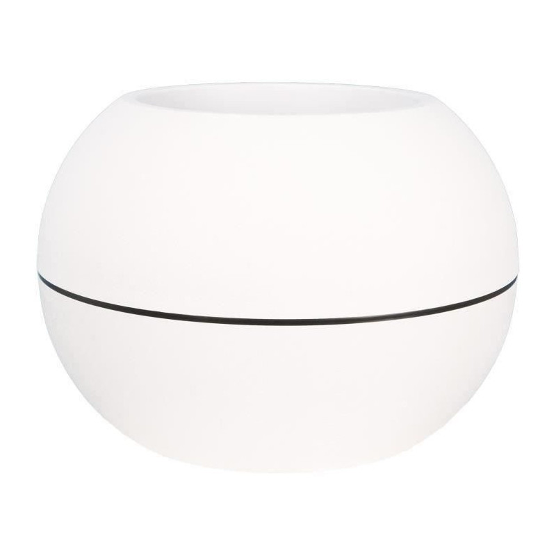 RIVIERA GRANIT BOULE round flower box - Plastic - Diameter 50 cm - Whi