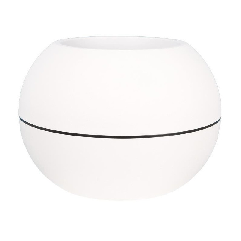 RIVIERA GRANIT BOULE round flower box - Plastic - Diameter 50 cm - Whi