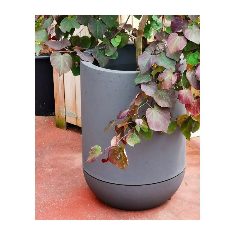 RIVIERA GRANIT TULIPE round flower box - Plastic - Diameter 50 cm - Gr