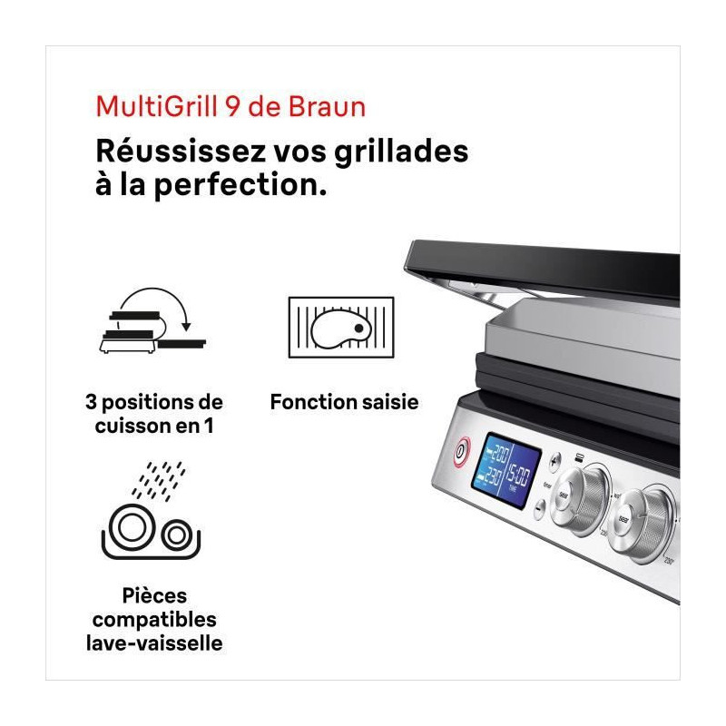 Multifunction grill - BRAUN - Multi Pro 9 - 2000 W - 3 heating positio