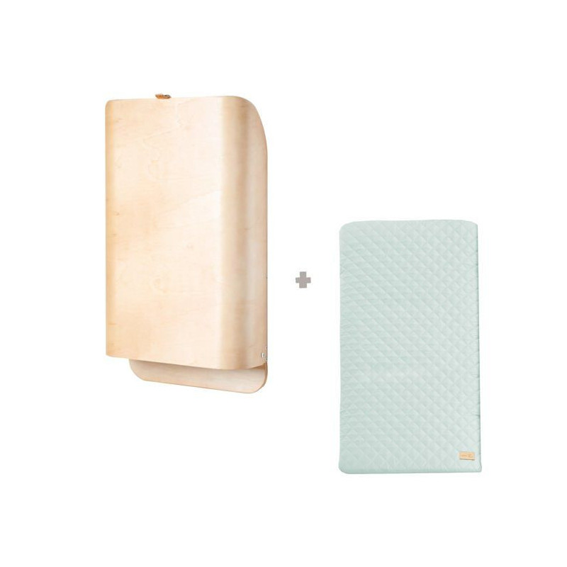 Wall-Mounted and Folding Changing Table - ROBA - Natural Wood - Integr