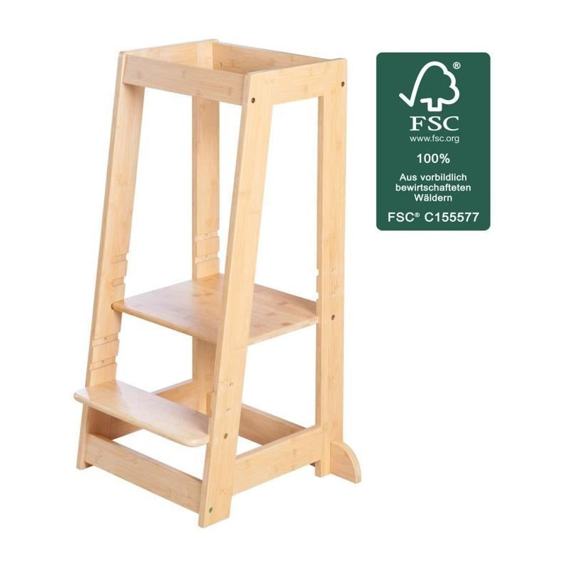Montessori Learning Tower - ROBA - FSC Certified Bamboo - Adjustable t