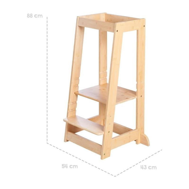 Montessori Learning Tower - ROBA - FSC Certified Bamboo - Adjustable t