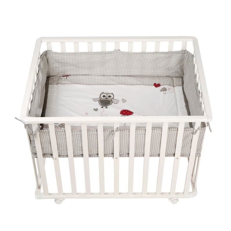 Baby Park 100x75 cm + Adam and Eule Owl Print Mat + 4 Wheels - ROBA -