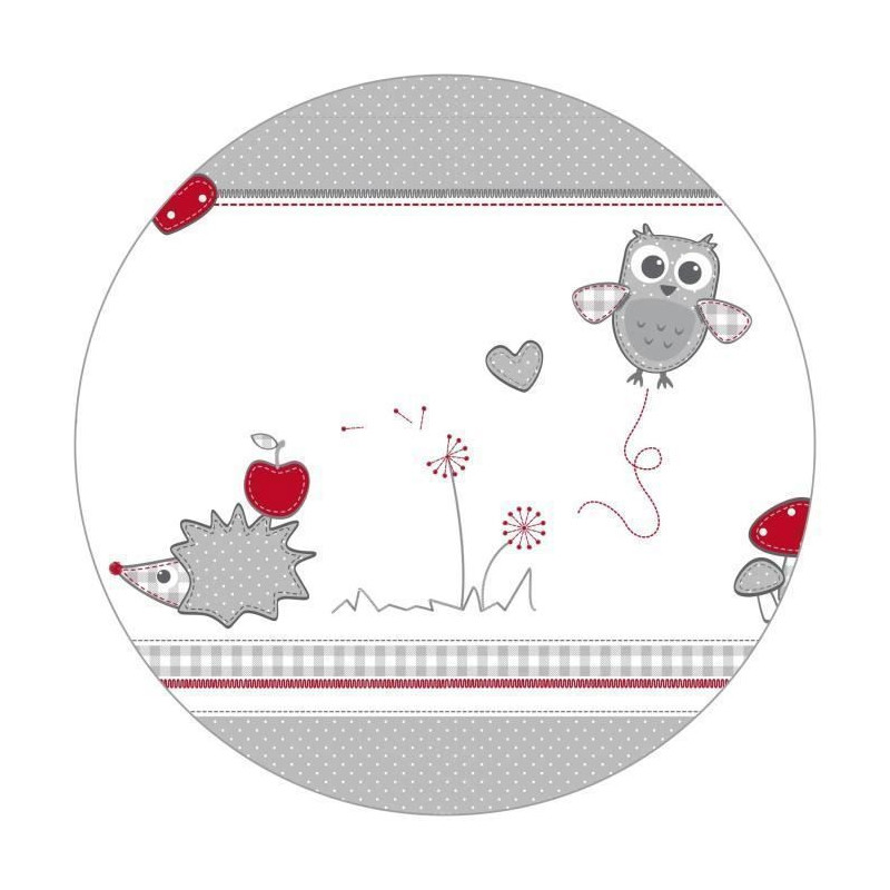 Baby Park 100x75 cm + Adam and Eule Owl Print Mat + 4 Wheels - ROBA -