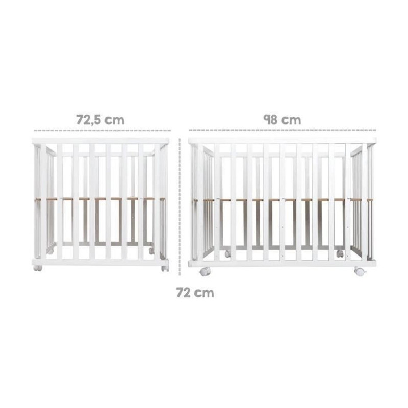 Baby Park 100x75 cm + Adam and Eule Owl Print Mat + 4 Wheels - ROBA -