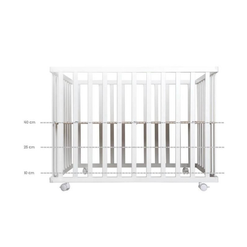Baby Park 100x75 cm + Adam and Eule Owl Print Mat + 4 Wheels - ROBA -