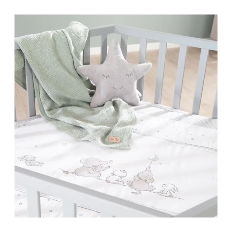 ROBA Hegaxonal Playpen - Padded Cover - Elephant Pattern - 6 Braked Wh