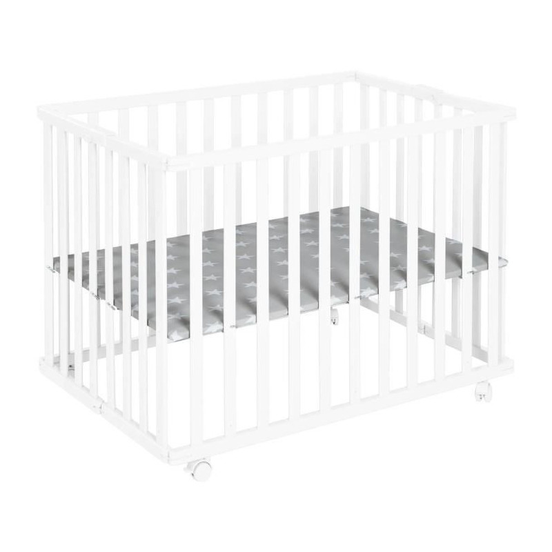 Foldable baby playpen - ROBA - LITTLE STARS - 75 x 100 cm - Height adj