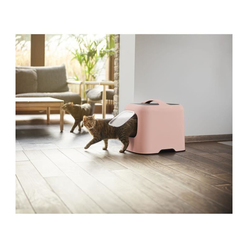 Cat toilet house - ROTHO - 57 x 39 x 40 cm - Litter box - Pink