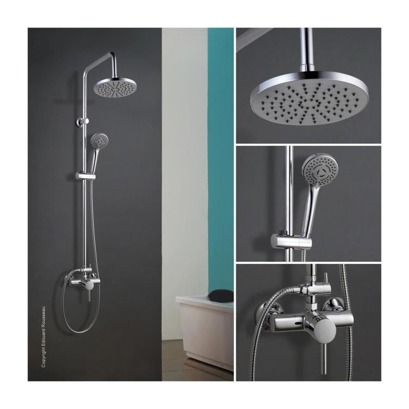 Rousseau Shower column with Timaru Chrome mechanical mixer tap