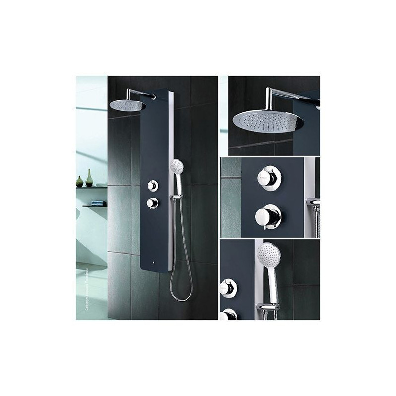 ROUSSEAU Hydromassage shower column Eris anthracite gray