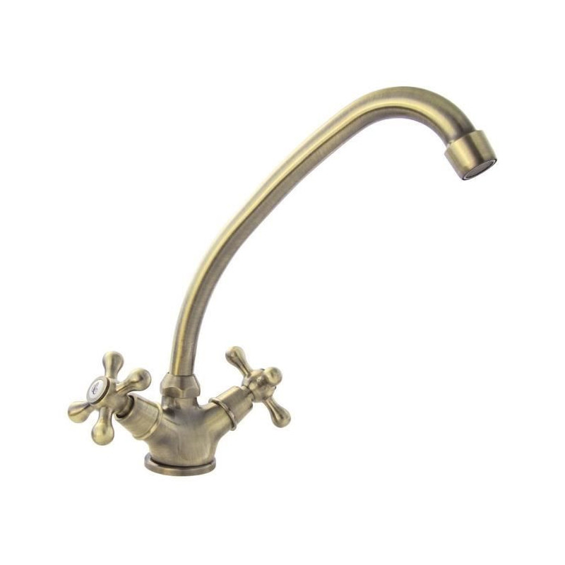 ROUSSEAU Beverly kitchen mixer tap - without handshower - aged bronze