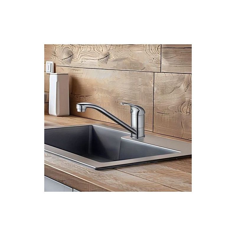 Kitchen sink mixer - Chrome - Flow reduction - Swivel spout - JOCKER -
