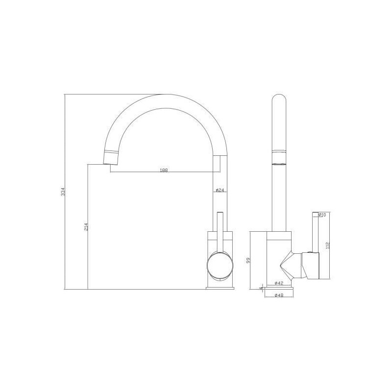 ROUSSEAU Kitchen mixer tap Køben - Without shower - Rose gold