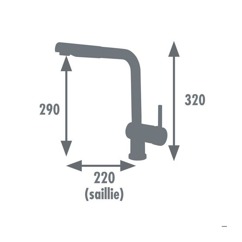 Rousseau Matstouko kitchen mixer - with shower - stainless steel gray