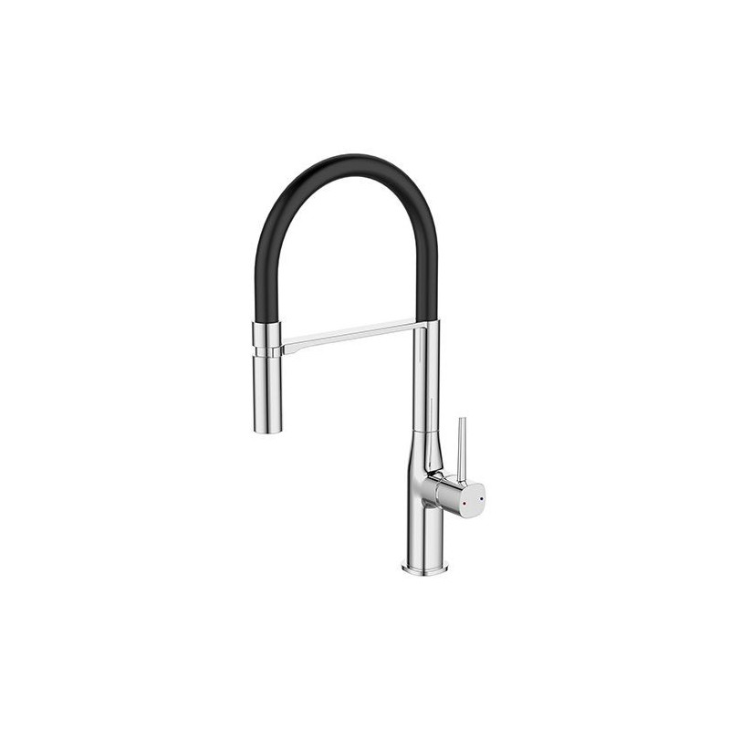 ROUSSEAU Kitchen mixer tap Køben - With hand shower - Chrome gray and