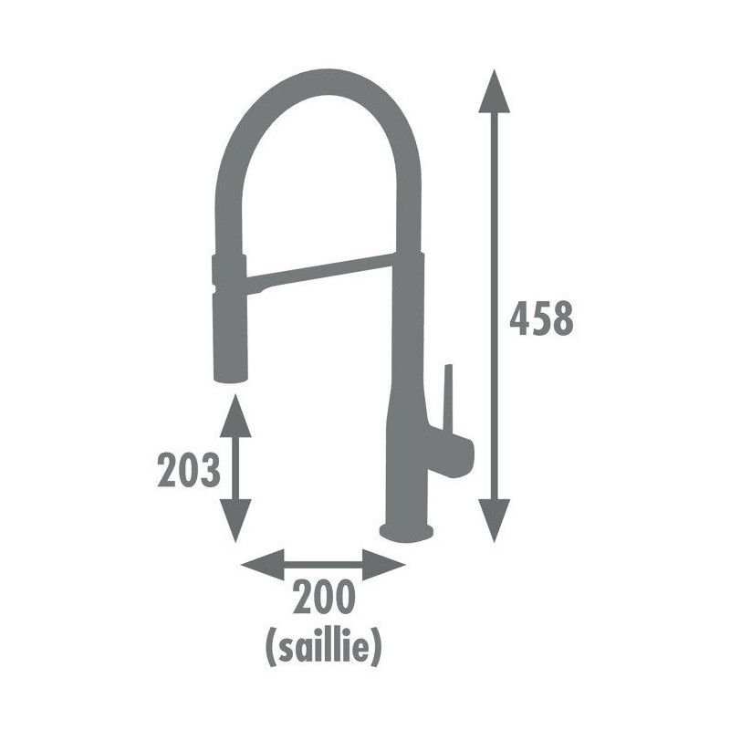 ROUSSEAU Kitchen mixer tap Køben - With hand shower - Chrome gray and