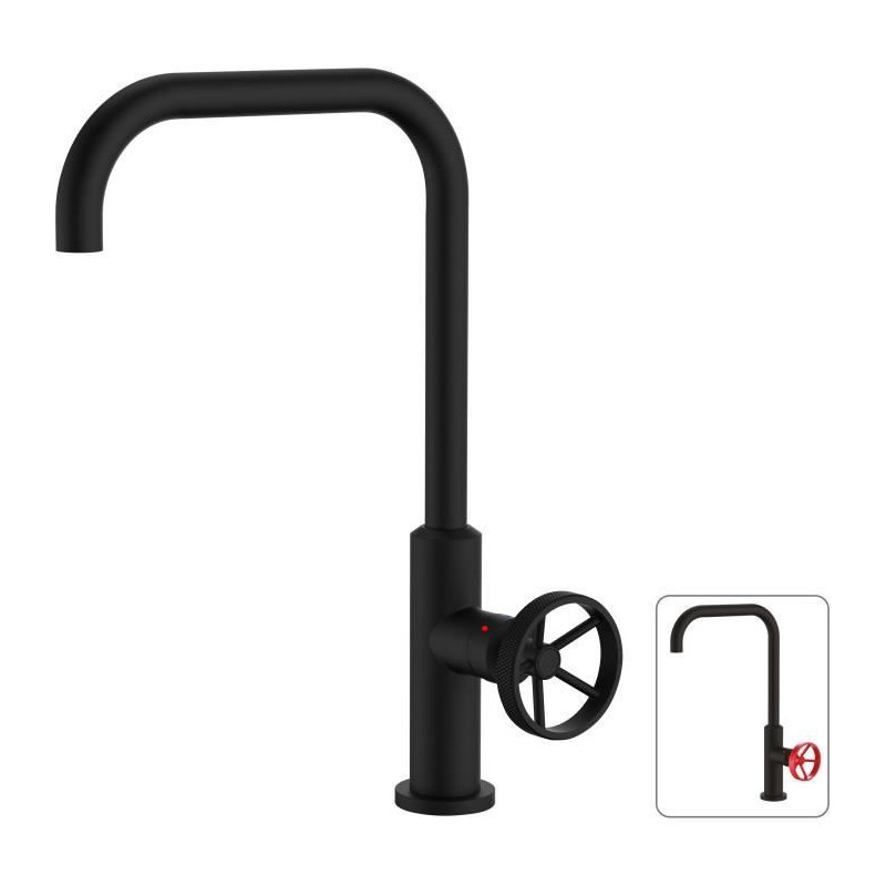 Mobile Mobile Sink Mixer Mobile - Black - 25 mm - Metal Handle Striped