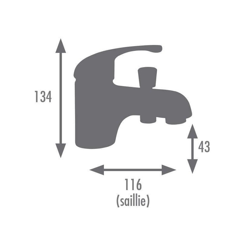 FIRA single-hole black bath shower mixer