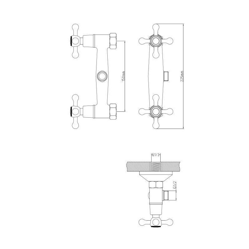 Rousseau Mechanical mixture tap shower Beverley