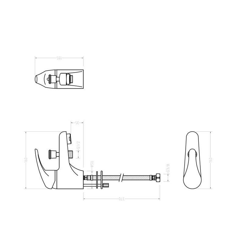ROUSSEAU Mixer tap mechanical bathtub and shower - Chrome - Monotrou N