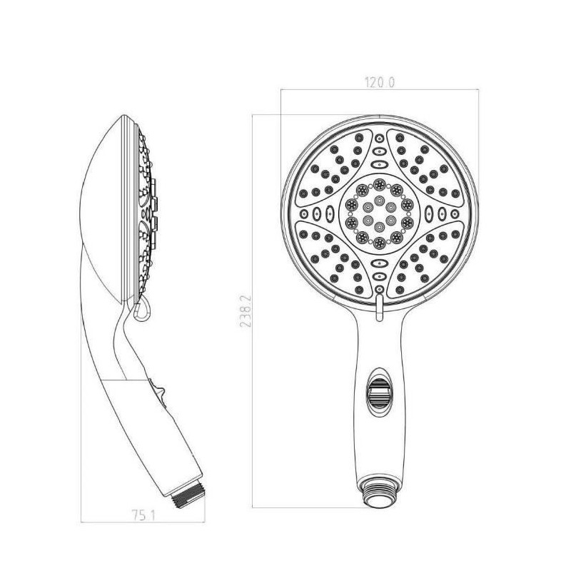 ROUSSEAU 5-jet Leptis Chrome hand shower