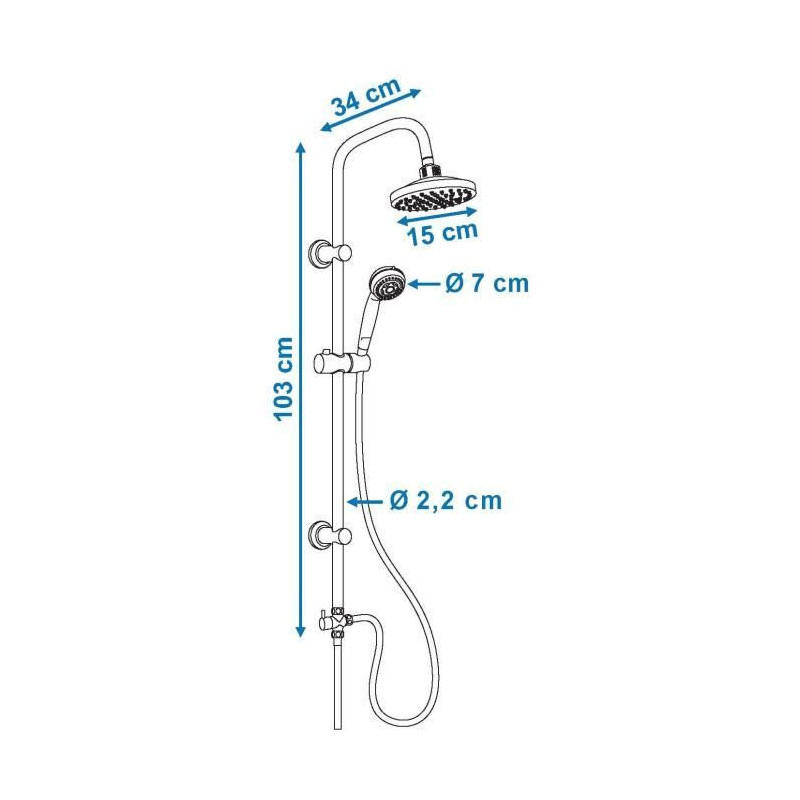 ROUSSEAU Shower panel without tap Sonora