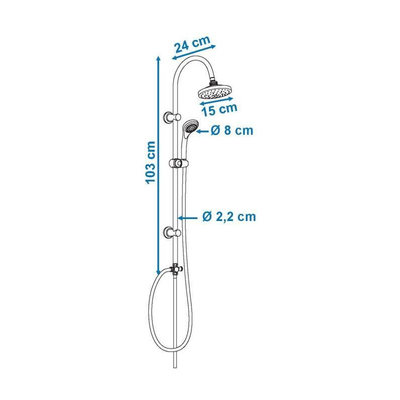 ROUSSEAU Shower column without tap Sonora 2