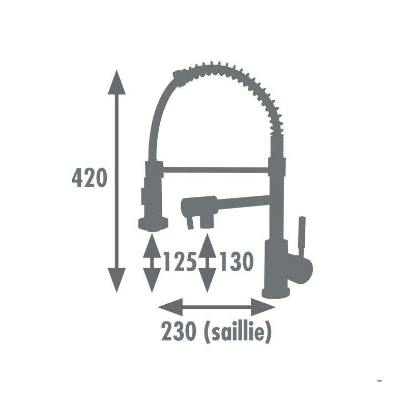 ROUSSEAU Mini Stoli kitchen mixer tap - With hand shower - Chrome