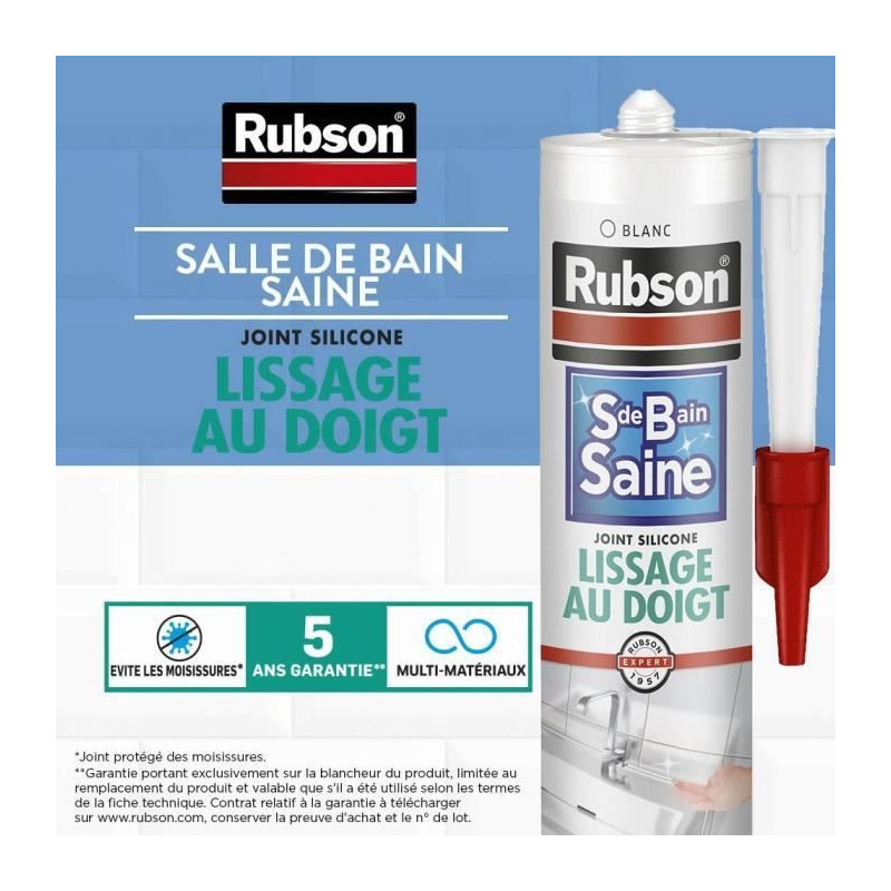 Sanitary sealant - RUBSON - 1469154 - Healthy bathroom - Finger smooth