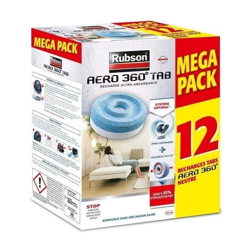 RUBSON PROMO MEGA PACK Pack of 12 refill Aero 360 Neutral
