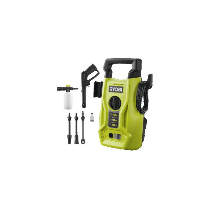 RYOBI - 1400 W high pressure cleaner - 110 bars - 390 L - 5 m PVC hose