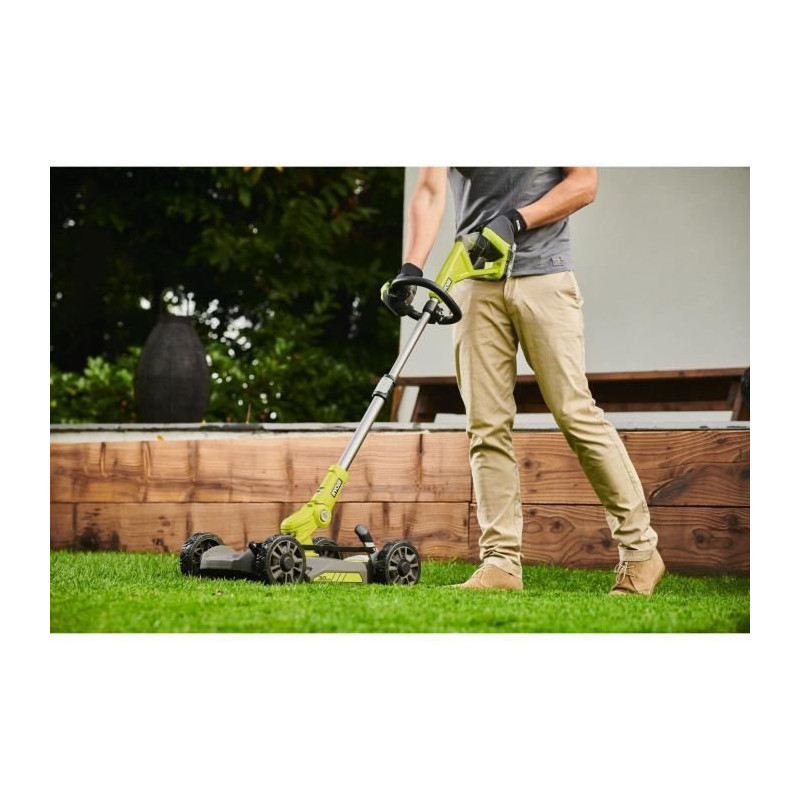 RYOBI - 18V 3-in-1 lawn mower - Lawn mower / trimmer / edger - 30 cm c