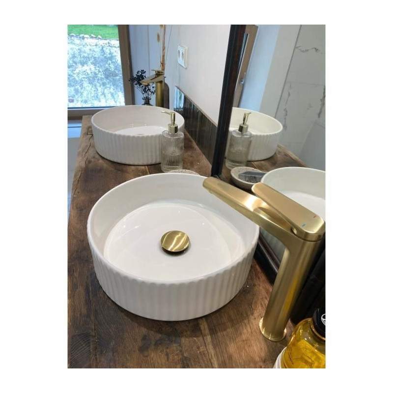 Edouard Rousseau - GLOSS HIGH Basin Mixer Tap - Brushed Brass