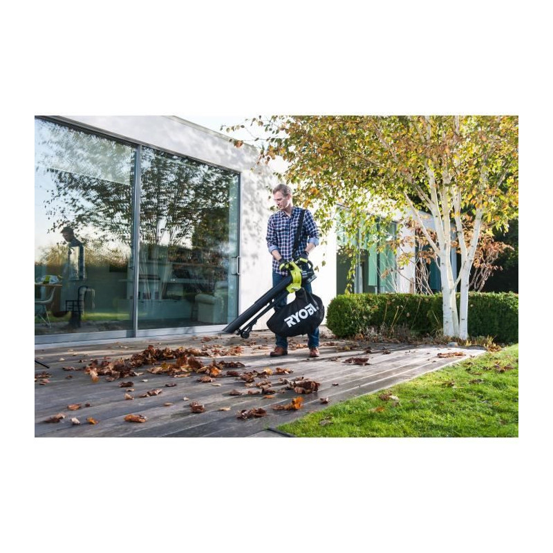 2-in-1 blower vacuum-mulcher - RYOBI - Brushless - 201 km/h - 6 m³/mi