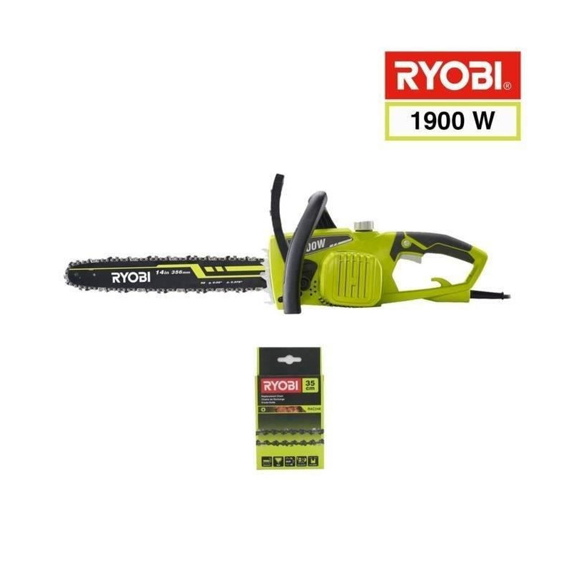 RYOBI Chainsaw 1900 W - 35 cm + 2 chains - RCS1935B2C