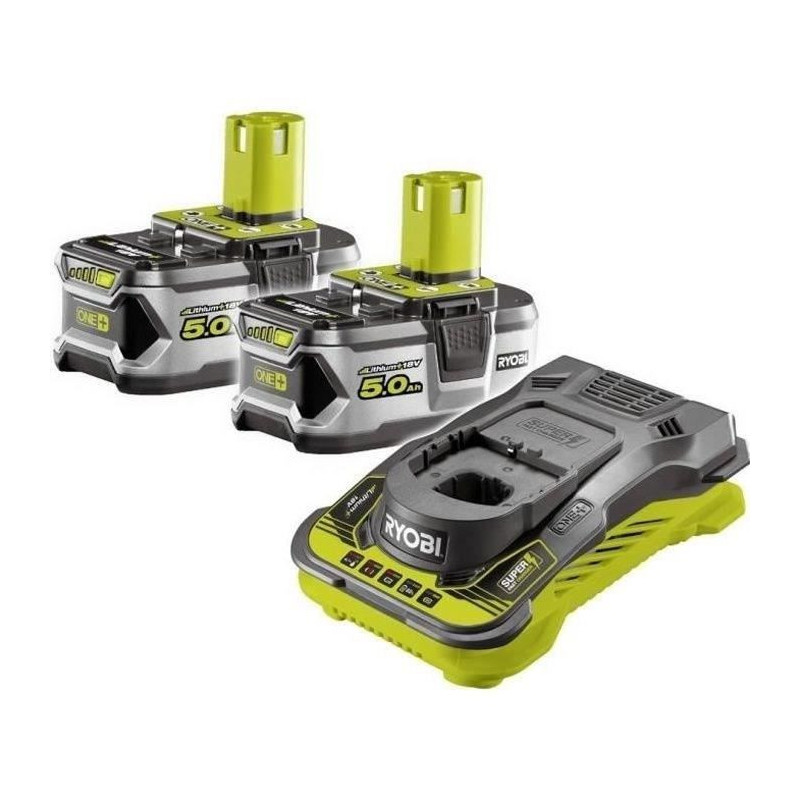 RYOBI 2 batteries 18V 5Ah + ultra fast charger 5.0 A