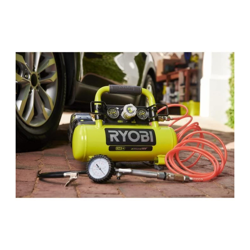 RYOBI R18AC - 0 - Compressor tank 18V - 4L / 0.6HP + 1/4 Fitting