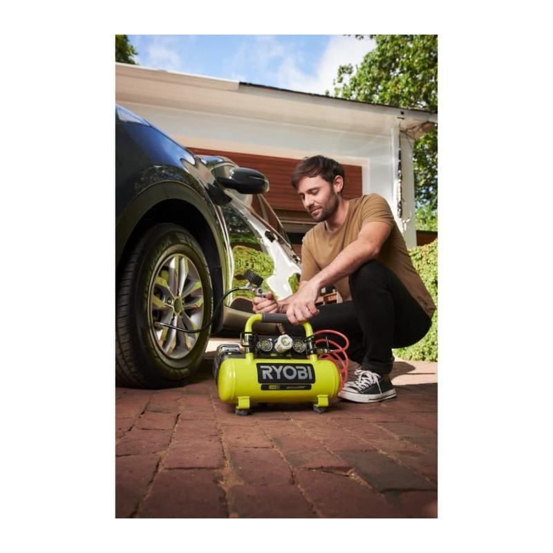 RYOBI R18AC - 0 - Compressor tank 18V - 4L / 0.6HP + 1/4 Fitting