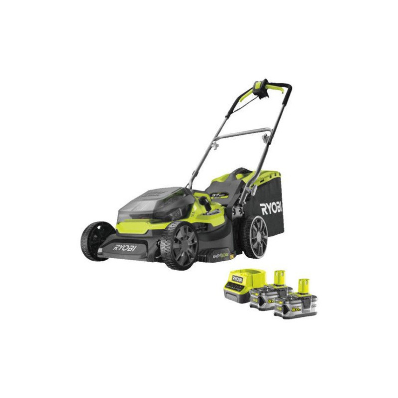 RYOBI Hybrid Lawn Mower - Ø 37 cm - 2 LithiumPlus 36V 5.0 Ah batterie