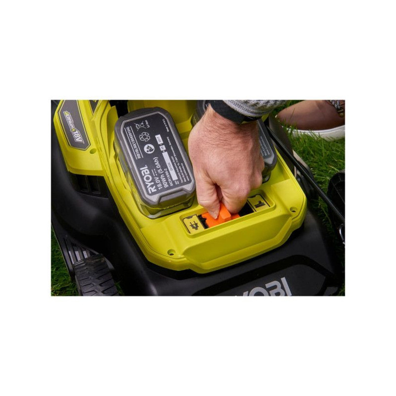 RYOBI Hybrid Lawn Mower - Ø 37 cm - 2 LithiumPlus 36V 5.0 Ah batterie