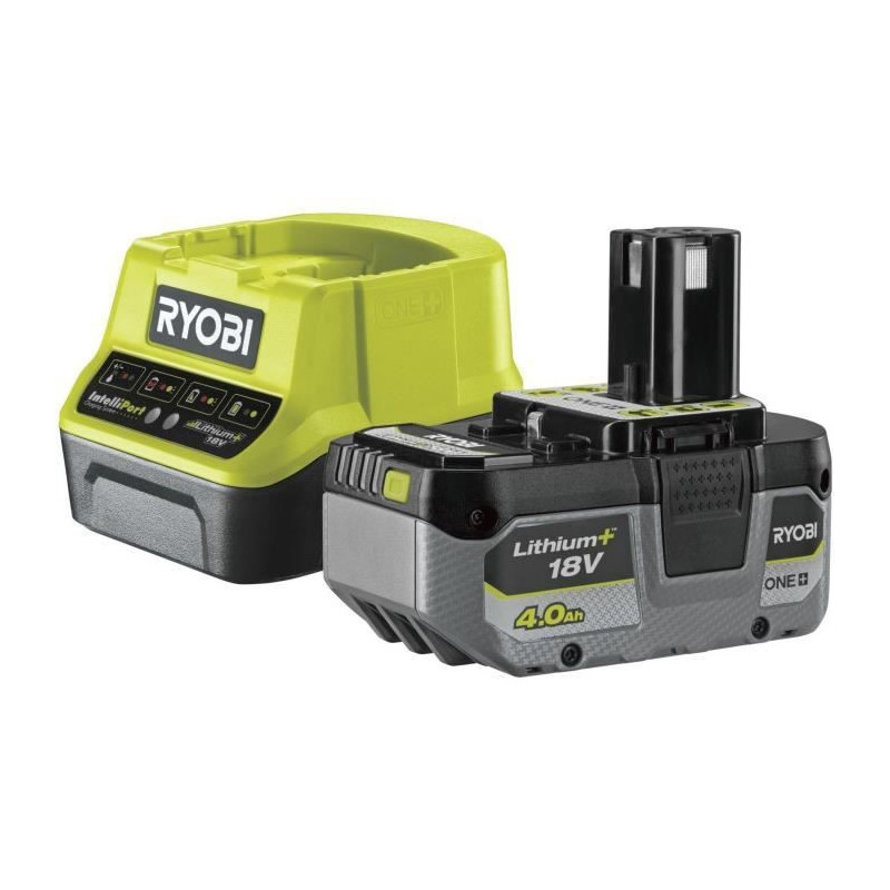 RYOBI - 1 x 18V ONE+ 4.0 Ah compact lithium+ battery and 1 x 2.0 A fas