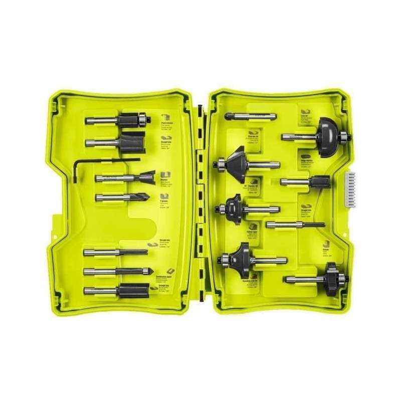 RYOBI Box of 15 variegated cutters shank Ø 6 mm - RAKRBS15