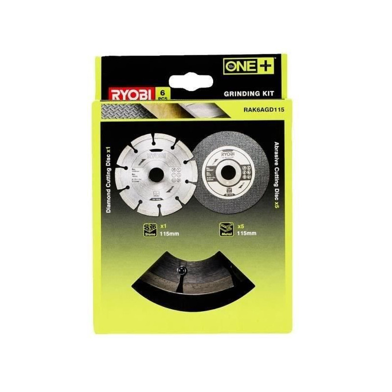 RYOBI 1 diamond blade and 5 cutting discs 115 mm - RAK6AGD115