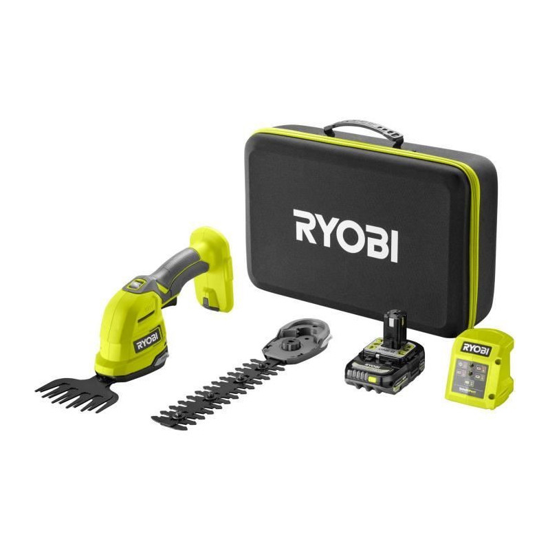 RYOBI - 18V ONE+ Grass Shears / Plant Sculptor - Storage Case + 2.0 Ah
