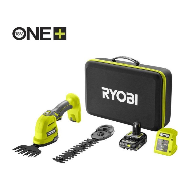 RYOBI - 18V ONE+ Grass Shears / Plant Sculptor - Storage Case + 2.0 Ah