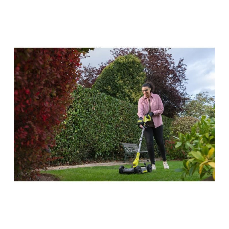 RYOBI - 18V ONE+ 3-in-1 Lawn Mower - Trimmer / Edger / Edger - 30 cm c